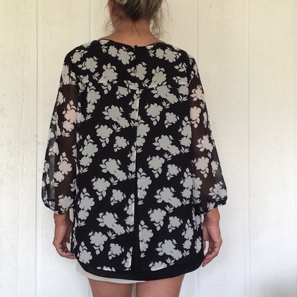 AB STUDIO FLORAL FLOWY BLOUSE FLYAWAY BACK XL - Picture 3 of 8